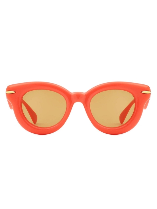 Women\'s Chunky Coral Pink Oval Retro Sunglasses